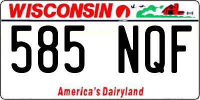 WI license plate 585NQF