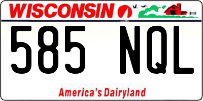 WI license plate 585NQL
