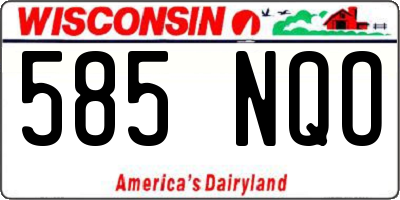WI license plate 585NQO