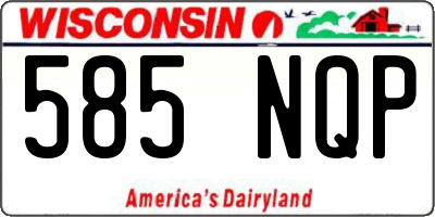 WI license plate 585NQP