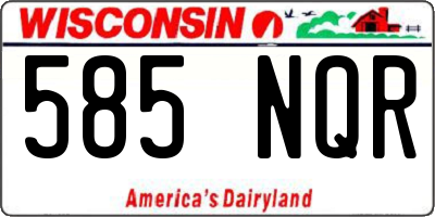 WI license plate 585NQR