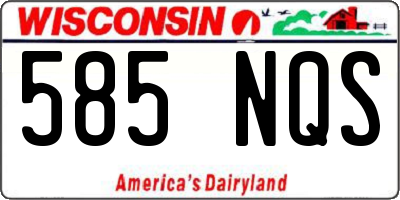 WI license plate 585NQS