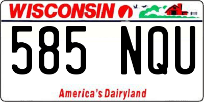 WI license plate 585NQU