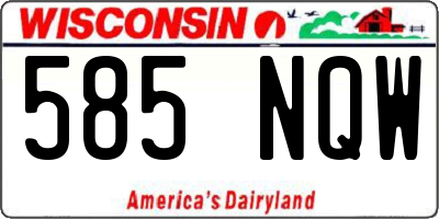 WI license plate 585NQW