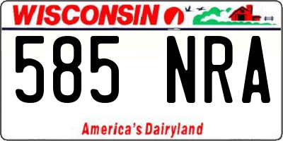 WI license plate 585NRA