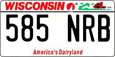WI license plate 585NRB