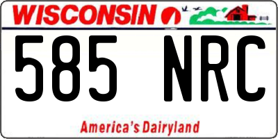 WI license plate 585NRC