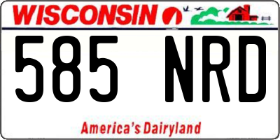 WI license plate 585NRD