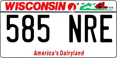WI license plate 585NRE