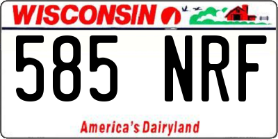 WI license plate 585NRF