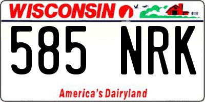 WI license plate 585NRK