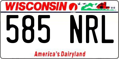 WI license plate 585NRL