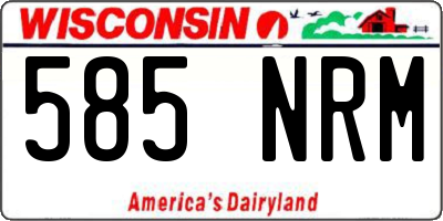 WI license plate 585NRM