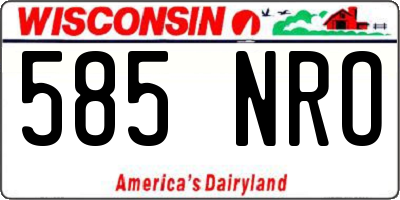 WI license plate 585NRO