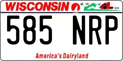 WI license plate 585NRP