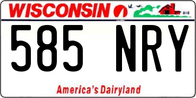 WI license plate 585NRY