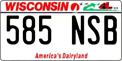 WI license plate 585NSB