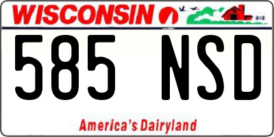 WI license plate 585NSD
