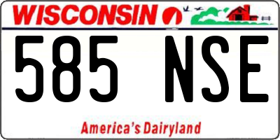 WI license plate 585NSE
