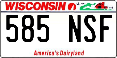 WI license plate 585NSF
