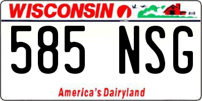 WI license plate 585NSG