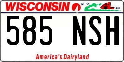 WI license plate 585NSH