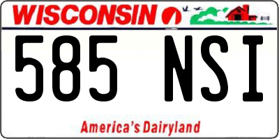 WI license plate 585NSI