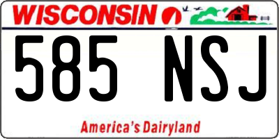 WI license plate 585NSJ