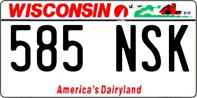 WI license plate 585NSK