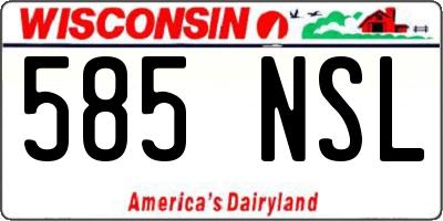 WI license plate 585NSL