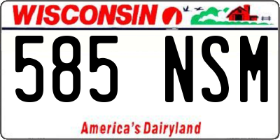 WI license plate 585NSM