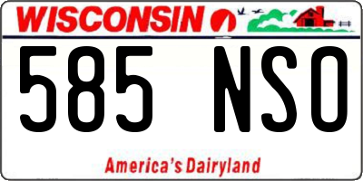 WI license plate 585NSO