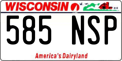 WI license plate 585NSP