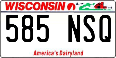 WI license plate 585NSQ