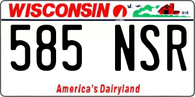 WI license plate 585NSR