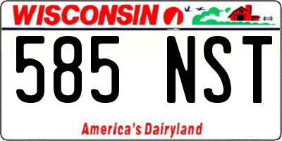 WI license plate 585NST