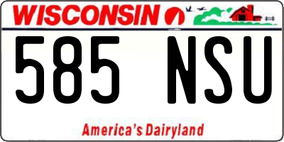 WI license plate 585NSU