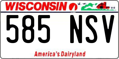 WI license plate 585NSV