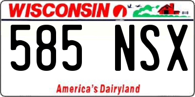 WI license plate 585NSX