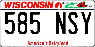 WI license plate 585NSY