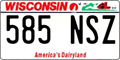 WI license plate 585NSZ