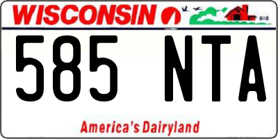 WI license plate 585NTA