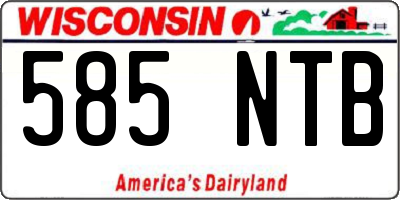 WI license plate 585NTB