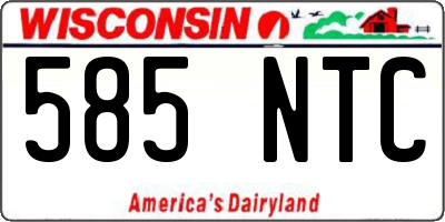 WI license plate 585NTC