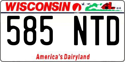 WI license plate 585NTD