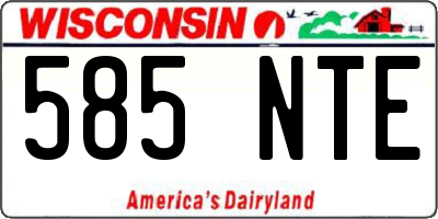 WI license plate 585NTE