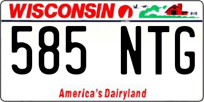 WI license plate 585NTG