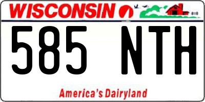 WI license plate 585NTH