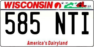 WI license plate 585NTI