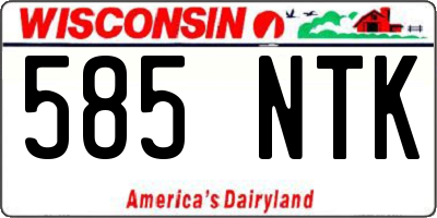 WI license plate 585NTK